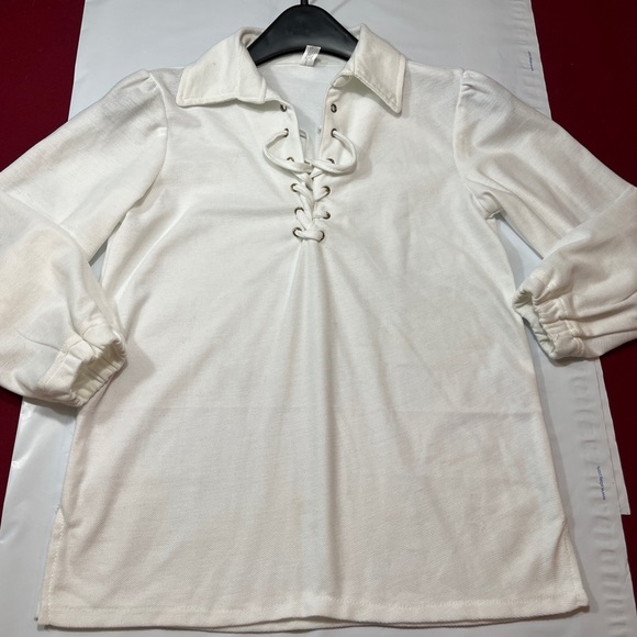 Pirate SHIRT White older boys XL lace Up Halloween Renaissance Steampunk Gothic - Picture 3 of 13
